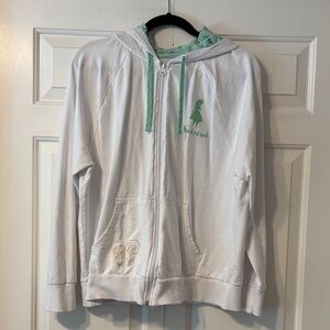 Disney White and Mint Hoodie with Wonderland Design